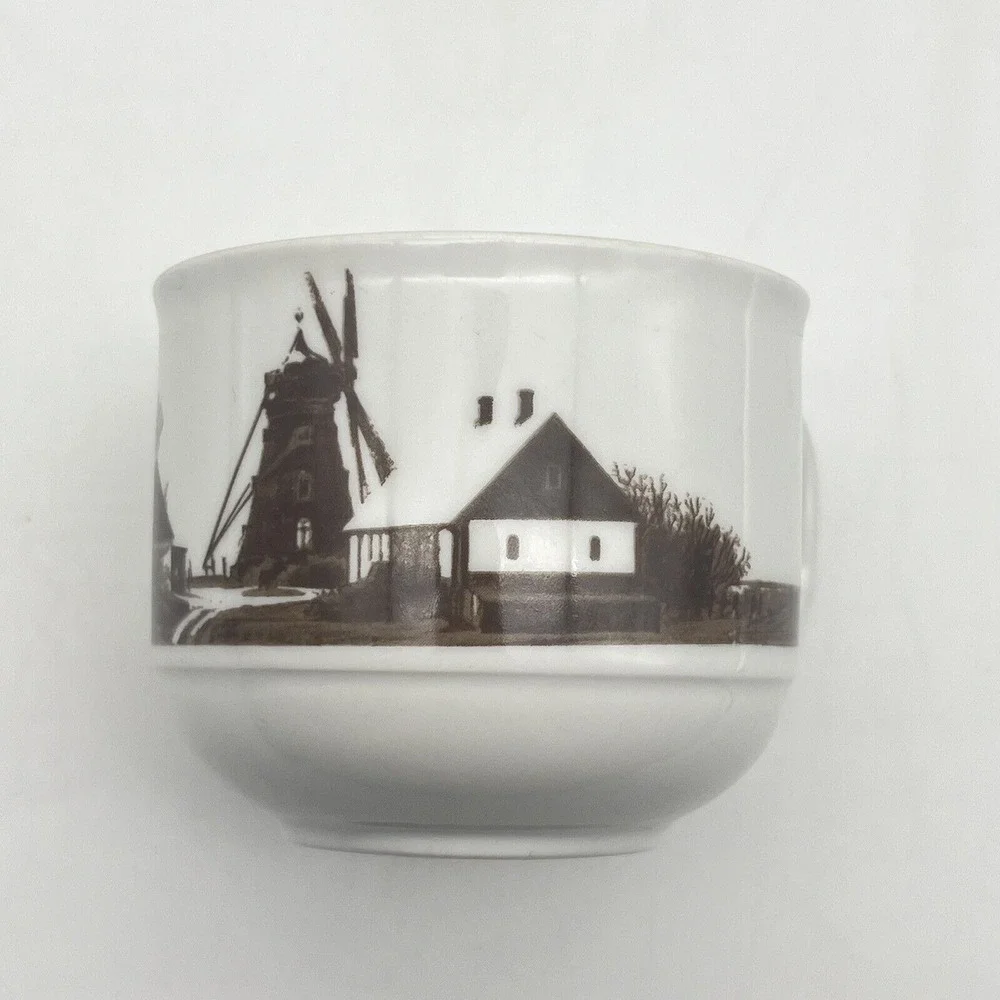 Seltmann Weiden Bavaria Demitasse Tea Cup‎ and Saucer Set Skegrie Mill Windmill